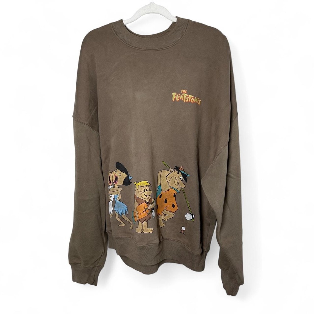 Hollister Co. The Flintstones crewneck sweatshirt cartoon characters golf XL
